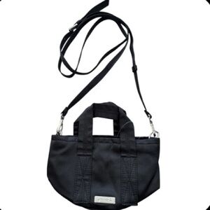 Victoria's Secret Pink Mini Bucket Crossbody Bag Solid Black Silver Logo